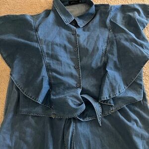 Blue Denim Pantsuit